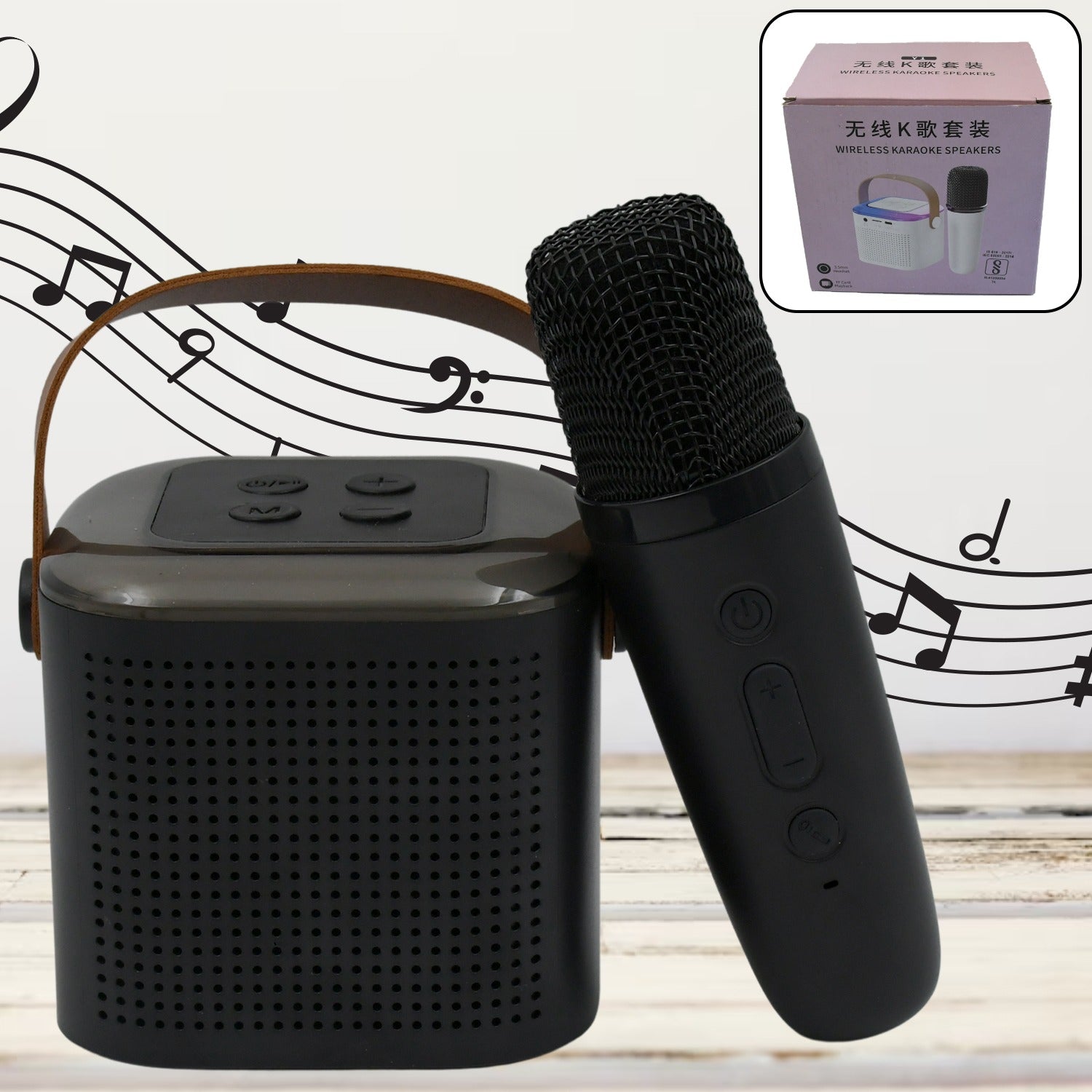 Wireless Speaker Microphone Set, RGB Light Support Memory Card PortableKaraoke Machine Perfect  for Travel TV Wireless Speaker Microphone Set, RGB Light Support Memory Card PortableKaraoke Machine Perfect  for Travel TV